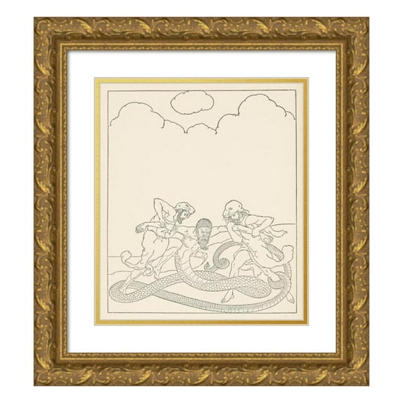 Padraic Colum 20x23 Gold Ornate Framed and Double Matted Museum Art Print Titled - The Children's Homer Pl 12 (1918)