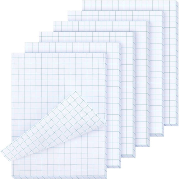 Pads 6 Pack 50 Sheets/pad 8.5 x 11 Inches Pads Bulk Quadrille Blueprint Engineering Quad Ruled Grid Notebook for Office Supplies Drawing Writing Graphing Drafting