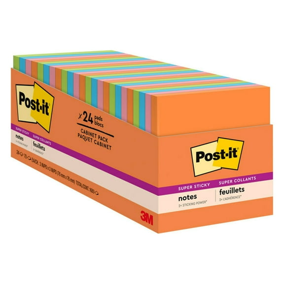 Pads In Rio De Janeiro Colors, 3 X 3, 70-Sheet Pads, 24/pack | Bundle of 5 Packs