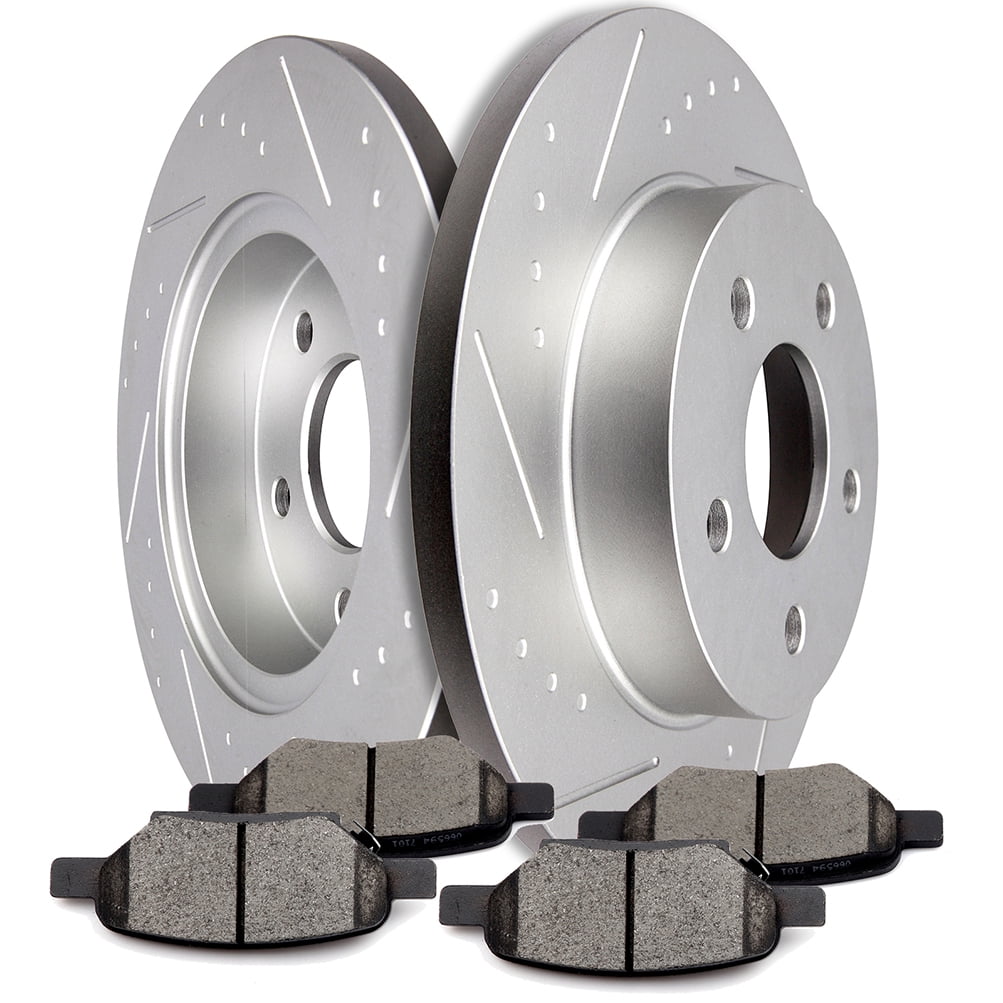Pads and Rotors Kit, SCITOO Rear Brake Rotors Ceramic Pads fit for
