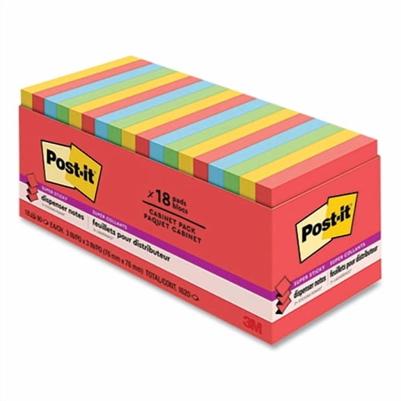 Pads in Playful Primary Collection Colors, Cabinet Pack, 3" x 3", 90 Sheets/Pad, 18 Pads/Pack | Bundle of 5