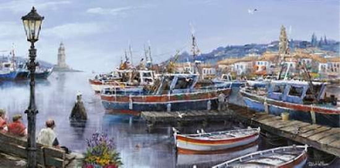 Paeceful french harbour Canvas Art - Reint Withaar (10 x 20)