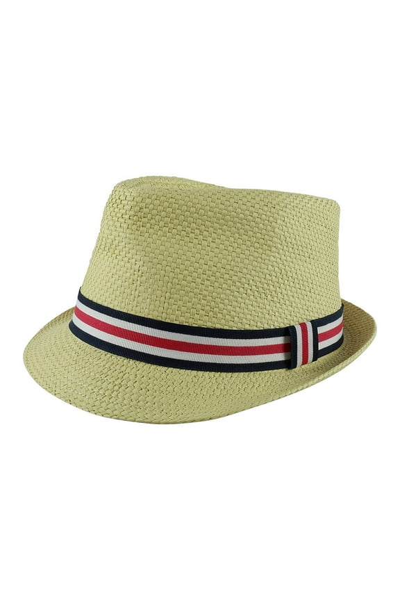 Paek 2 Peak Unisex Kids Straw Trilby Fedora Cap Felt Fedora Hat Short Brim Sunhat