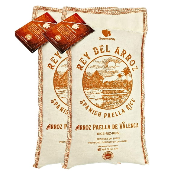 Paella Rice From Spain, 2.2 lb Sack Arroz Gourmanity, Pack of 2