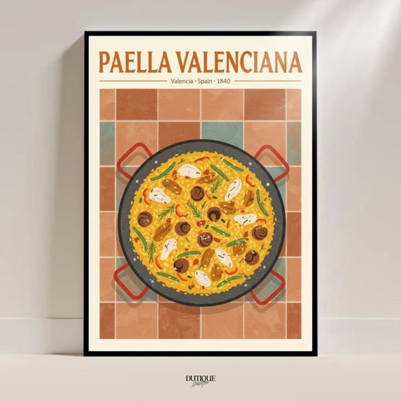 Paella Valenciana Spanish Kitchen Wall Art Home Decor