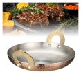 thumbnail image 1 of Paella pan, pizza frying pan, stainless steel pan, uncoated with double handle, hand-hammered cooking pan for Spanish dishes, home restaurant, 1 of 6