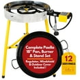 thumbnail image 1 of Paella Burner and Stand Set 12 Servings, 18 Inch Paella Pan, Dual Propane Outdoor Stove with Stand & Regulator, Portable Gas Cooker for Camping Crawfish Boil Cooking Outdoor, Paellera Propano, 1 of 7