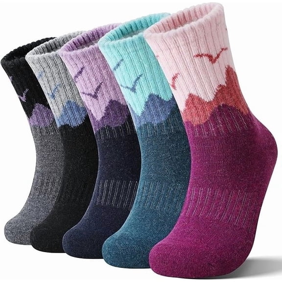 Paemity 5 Pairs Compression Socks for Women & Men Warm Thermal Winter Cozy Cushioned Moisture Wicking Socks for Cycling Athletic Hiking Running