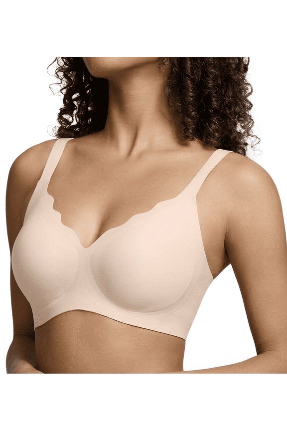 Bras for Women, Seamless Wireless Jelly Bras for Women with Support No Underwire Full Coverage Push Up Bra