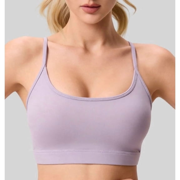 Paemity Sports Bras for Women, Padded Racerback Adjustable Spaghetti Thin Strap Workout Yoga Sports Bra