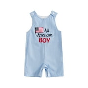 PaerPade Baby Toddler Boy 4th of July Romper 3 6 12 18 24 Months Star Letter Striped Sleeveless Overall Bodysuit Cute Baby Summer Clothes
