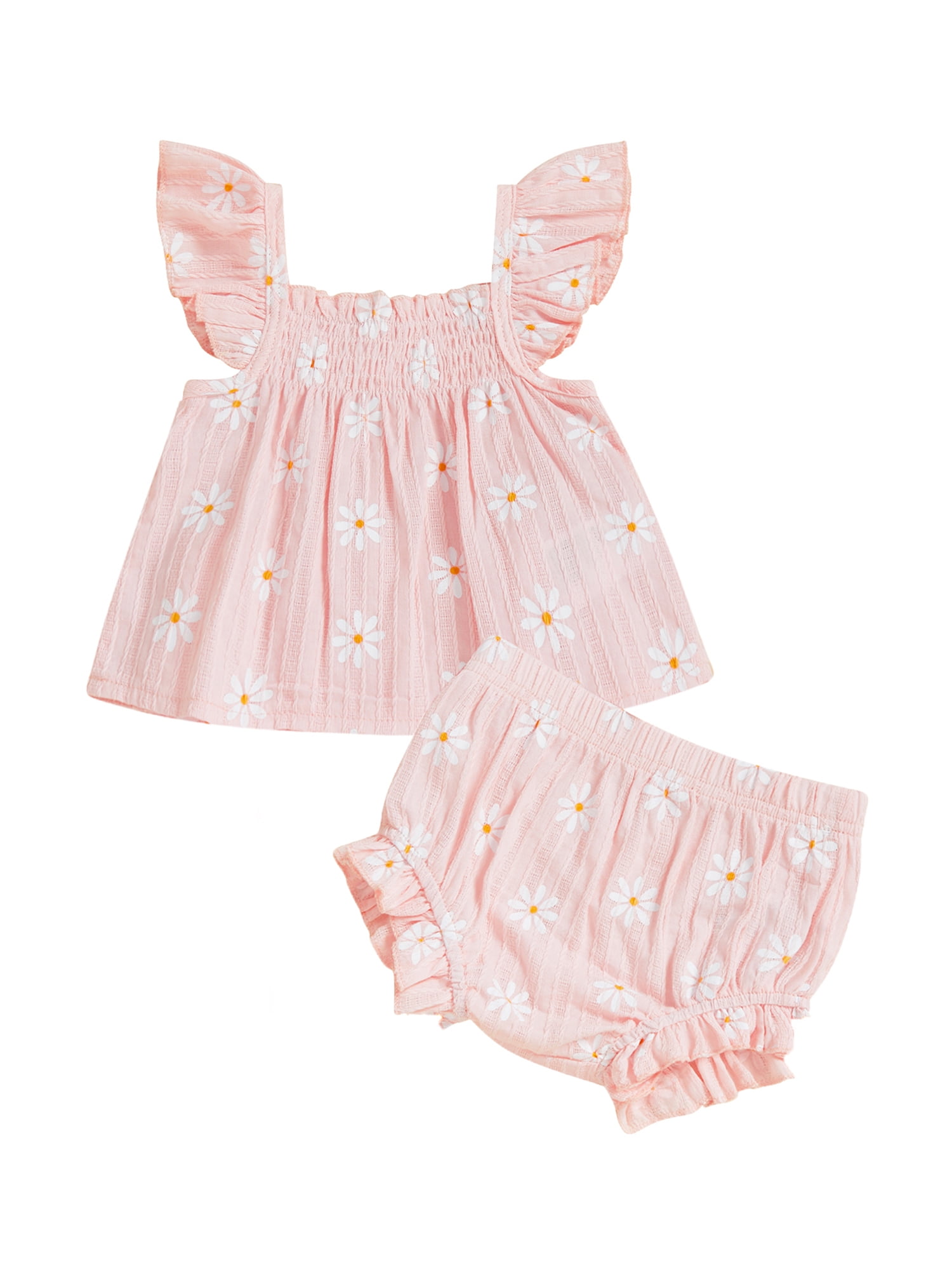 PaerPade Baby Toddler Girl Daisy Outfit 3 6 12 18 Months Smocked Flying ...