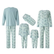 PAERPADE Christmas Family Pajamas Matching Sets Christmas Tree Print Long Sleeve Holiday Home Pajamas