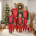 thumbnail image 1 of PaerPade Family Matching Christmas Pajama Set, Letter Print Long Sleeve Tops Elastic Waist Pants Sleepwear Outfits, 1 of 10