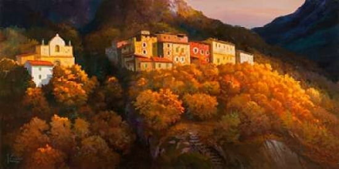 Paese sul monte Canvas Art - Adriano Galasso (24 x 48)