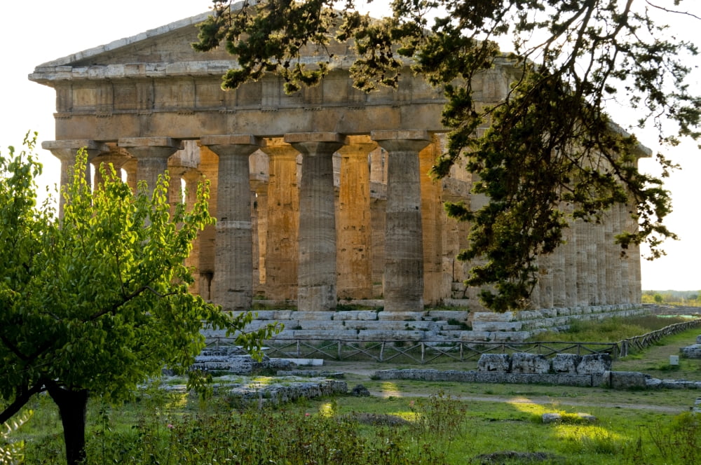 Paestum Hera Ruins Campania Italy Canvas Art - Charles Bowman Design Pics (17 x 11)