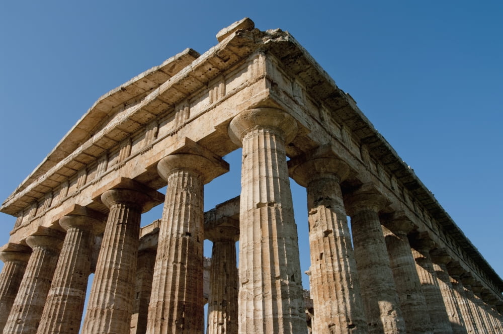 Paestum Hera Ruins Campania Italy Canvas Art - Charles Bowman Design Pics (19 x 12)