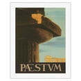 thumbnail image 1 of Paestum Italy - Ancient Greek Temples - Vintage Travel Poster by Virgilio Retrosi 1950 - Fine Art Rolled Canvas Print 20in x 26in, 1 of 4