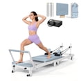 thumbnail image 1 of Paeta 86.6''Foldable Pilates Reformer Machine, Pilates Equipment with Pilate Box Sets for Home Gym, Pilates Exercise Equipment with Jump Board, 110lbs High Resistance, 1 of 12