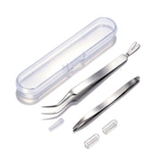 Stainless Steel Premium Dual-Headed Tick Removal Tweezers Remover Tool Set for Humans and Pets with Storage Case