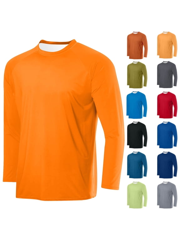Breathable Shirts for Men Long Sleeve Comfy Mesh Shirt Raglan Top Lightweight Casual Crew Neck Tshirts Summer Fall Clothes Red L