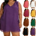 thumbnail image 1 of Pafei Tyugd Chiffon Tank Tops for Women Plus Size Loose Fit Cozy Sleeveless Shirts Casual V Neck Solid Color Summer Tees Green 4XL, 1 of 8