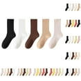 thumbnail image 1 of Pafei Tyugd Cozy Crew Socks Women 5 Pairs Breathable Cotton Summer Socks Classic Solid Color Everyday Socks, 1 of 4