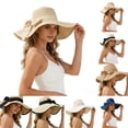 thumbnail image 1 of Pafei Tyugd Floppy Hats for Women Wide Brim Straw Hat for Sun Protection Breathable Lightweight Sun Hats with Bow TieNavy, 1 of 9
