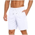 thumbnail image 1 of Pafei Tyugd Mens Mesh Shorts with Pockets 7 Inch Breathable Cozy Athletic Shorts Elastic Drawstring Waisted Workout Shorts for Summer White L, 1 of 6