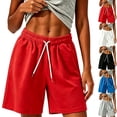 thumbnail image 1 of Pafei Tyugd Mesh Shorts for Women Athletic Cozy Breathable Bermuda Shorts with Pockets Casual Elastic Drawstring Waisted Basketball Shorts Black L, 1 of 6