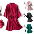thumbnail image 1 of Pafei Tyugd Robes for Women Lightweight Soft Cozy Short Sleeve Bathrobe Plus Size Mini Sleepwear 2026 Red 4XL, 1 of 7