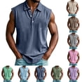 thumbnail image 1 of Pafei Tyugd Sleeveless Shirts for Men Vintage Button Collared Tank Tops Breathable Cozy Gym T Shirts for Running Fitness Gray 2XL, 1 of 6