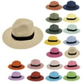 thumbnail image 1 of Pafei Tyugd Sun Hats for Women Breathable Trendy Straw Hat Wide Brim for UV Protection Beach Fedora HatsMulticolor, 1 of 4