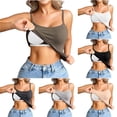 thumbnail image 1 of Pafei Tyugd Womens Built In Bra Tank Tops Casual Stretch Ribbed Camisoles Adjustable Spaghetti Straps Basic Summer Tees Slim Comfy Scoop Neck Fashion Clothing Beige L, 1 of 10