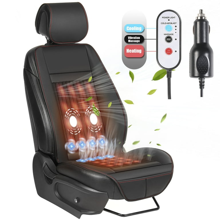 Paffenery Luxury Heated and Cooling Car Seat Cover Ventilated Cooling Car Seat Warmer Cushion 12 24V Universal Fit Fashion Black