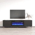 thumbnail image 1 of Pafos BL-EF Fireplace TV Stand for TVs up to 80", Modern Matte 71" Entertainment Center, Electric Fireplace TV Media Console with Storage Cabinets, 1 of 6