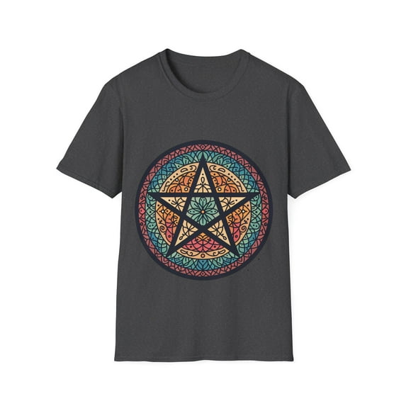 Pagan Pentagram Tee with Boho Vibe - Four Color Choices Available
