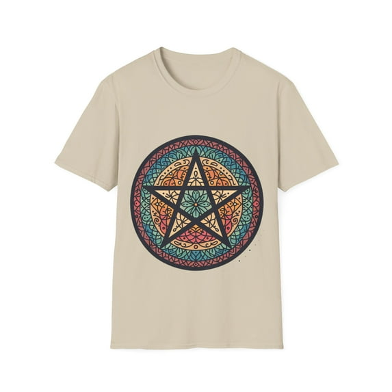 Pagan Pentagram Tee with Boho Vibe - Four Color Choices Available