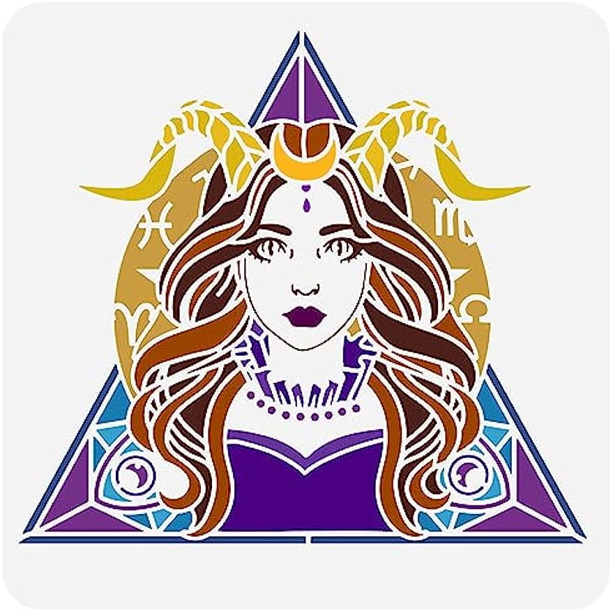 Pagan Witch Painting Stencil 11 8x11 8inch Reusable Wicca Theme pagan-witch-painting-stencil-11-8x11-8inch-reusable-wicca-theme