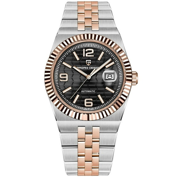 Pagani Design New Men's Automatic Watch Stainless Steel Mechanical Waterproof Wrist Watch for Men, Synthetic Sapphire Dial Glass PD-YS027