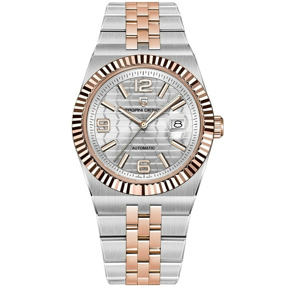 Pagani Design New Men's Automatic Watch Stainless Steel Mechanical Waterproof Wrist Watch for Men, Synthetic Sapphire Dial Glass PD-YS027