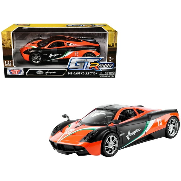 Pagani Huayra #23 Orange and Black with Stripes "GT Racing" Series 1/24 Diecast Model Car by Motormax
