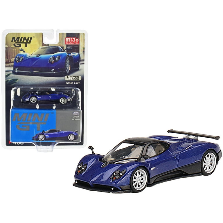 MINI GT　パガーニ ゾンダ F (アルゼンチンブルー) チェイスカー Pagani Zonda F Blu Argentina Blue Metallic with Black Top