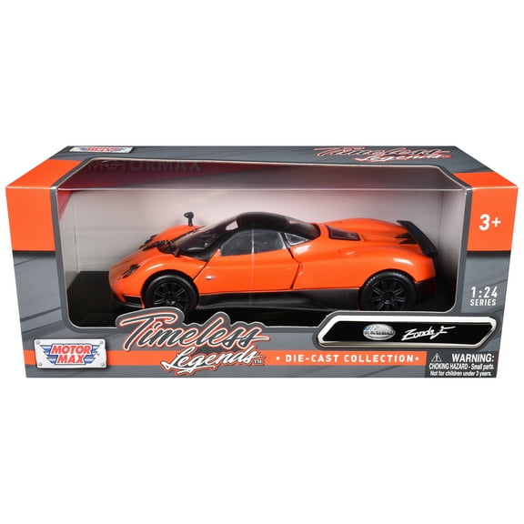 Pagani Zonda F Orange with Silver Wheels 1/24 Diecast Model Car by Motormax