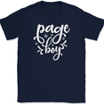 thumbnail image 1 of Page Boy T-Shirt Wedding Party Bride Groom Event Group Gift Text Tee - Navy, XL, 1 of 1