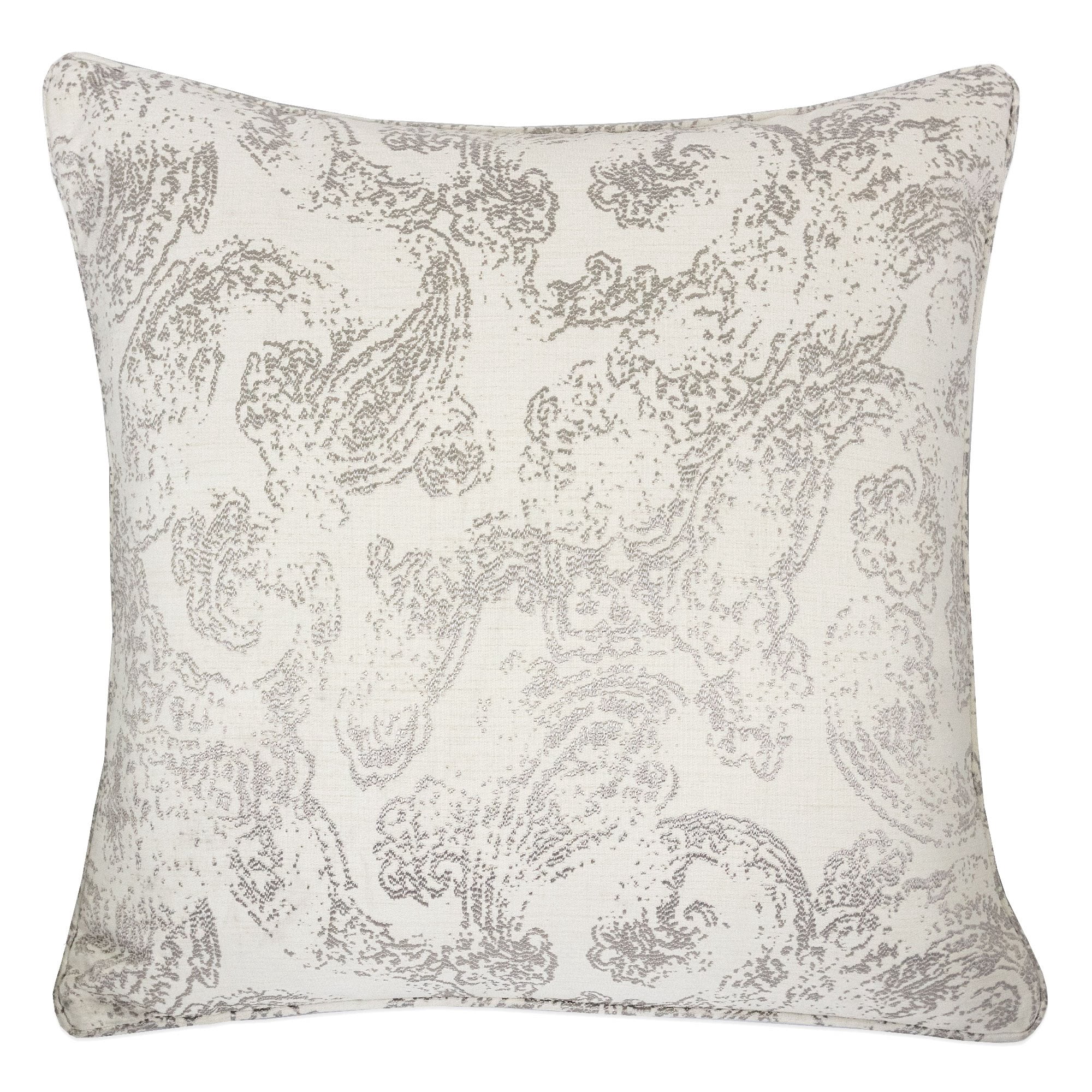 Page Cream Abstract Polyester 20 in. x 20 in. Throw Pillow