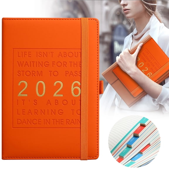 Page A Day Calendar 2026, 2026 Bucket List Calendar,to Do List Planner, Your Ultimate Gift Calendar, Daily Planner One Page Per Day Commit 30 Planner 2026, Notebook Leather Cover(Black)