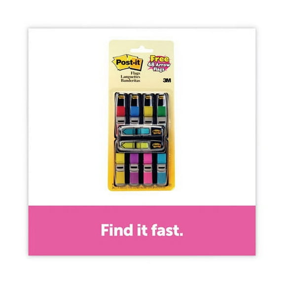 Page Flag Value Pack, 0.5" X 1.75", Assorted Colors, 280 Page Flags, 48, 1/2" Arrows/pack | Bundle of 2 Packs