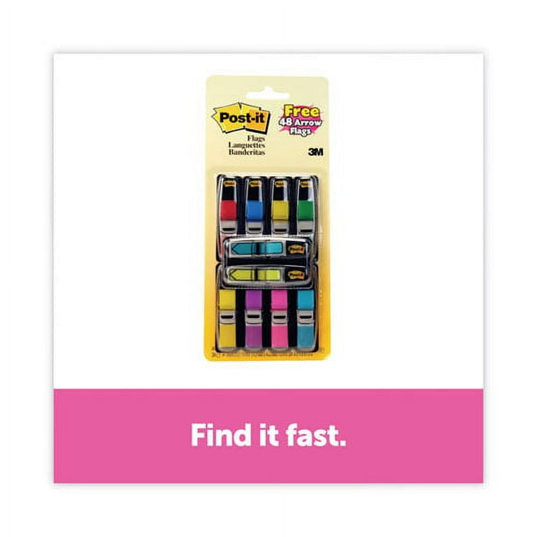 Page Flag Value Pack, 0.5 x 1.75, Assorted Colors, 280 Page Flags, 48, 1/2