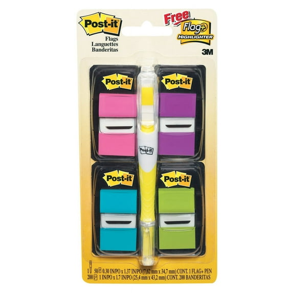 Page Flag Value Pack, Assorted Colors, 200 Flags And Highlighter With 50 Flags | Bundle of 5 Packs